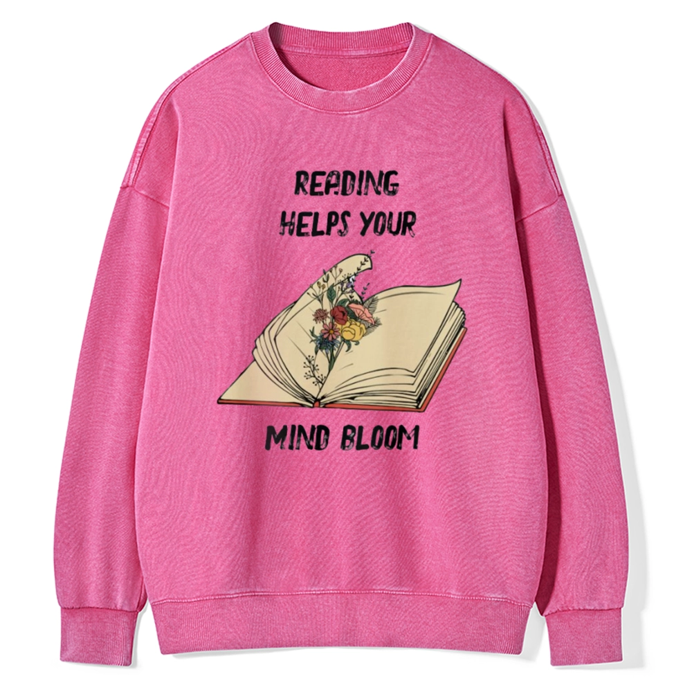 Pagewings Personalised Vintage Reading Book Wild Flowers Unisex Washed Sweatshirt