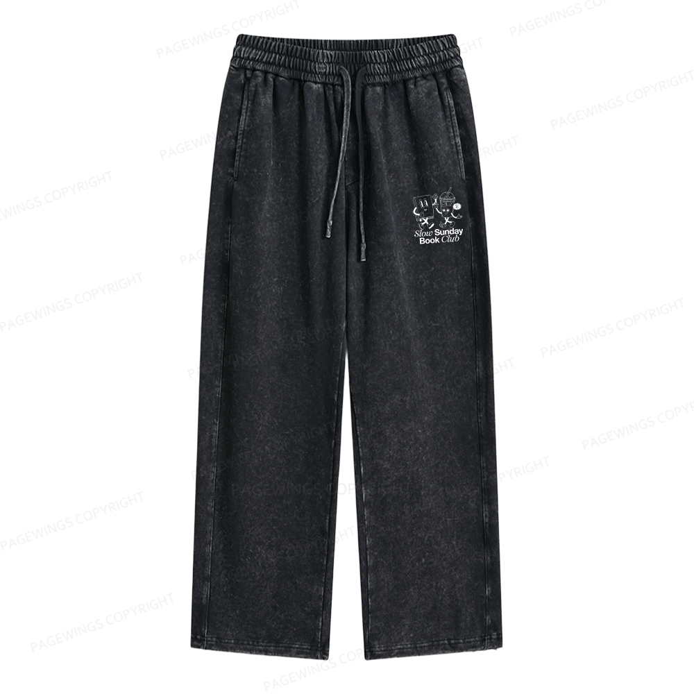 Pagewings Slow Sunday Book Club Unisex Washed Sweatpants