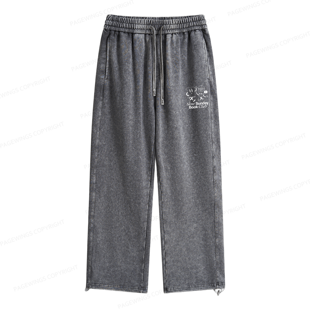 Pagewings Slow Sunday Book Club Unisex Washed Sweatpants