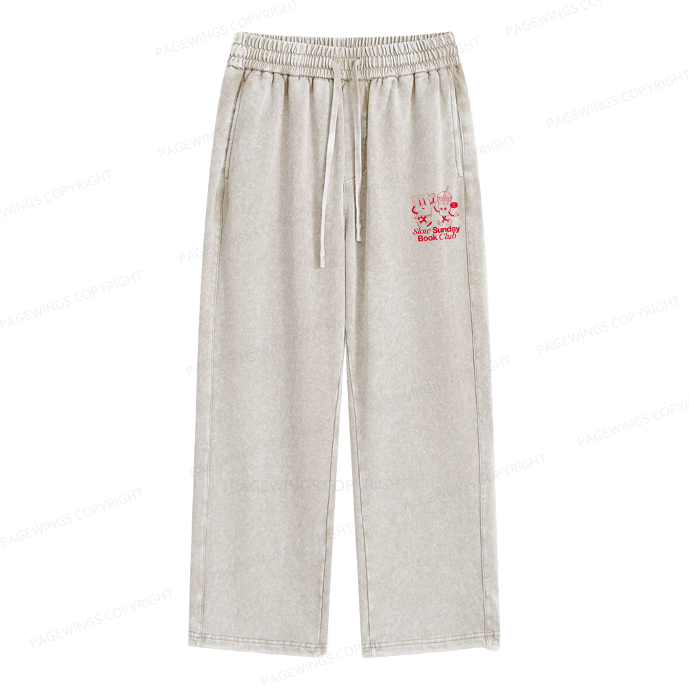 Pagewings Slow Sunday Book Club Unisex Washed Sweatpants
