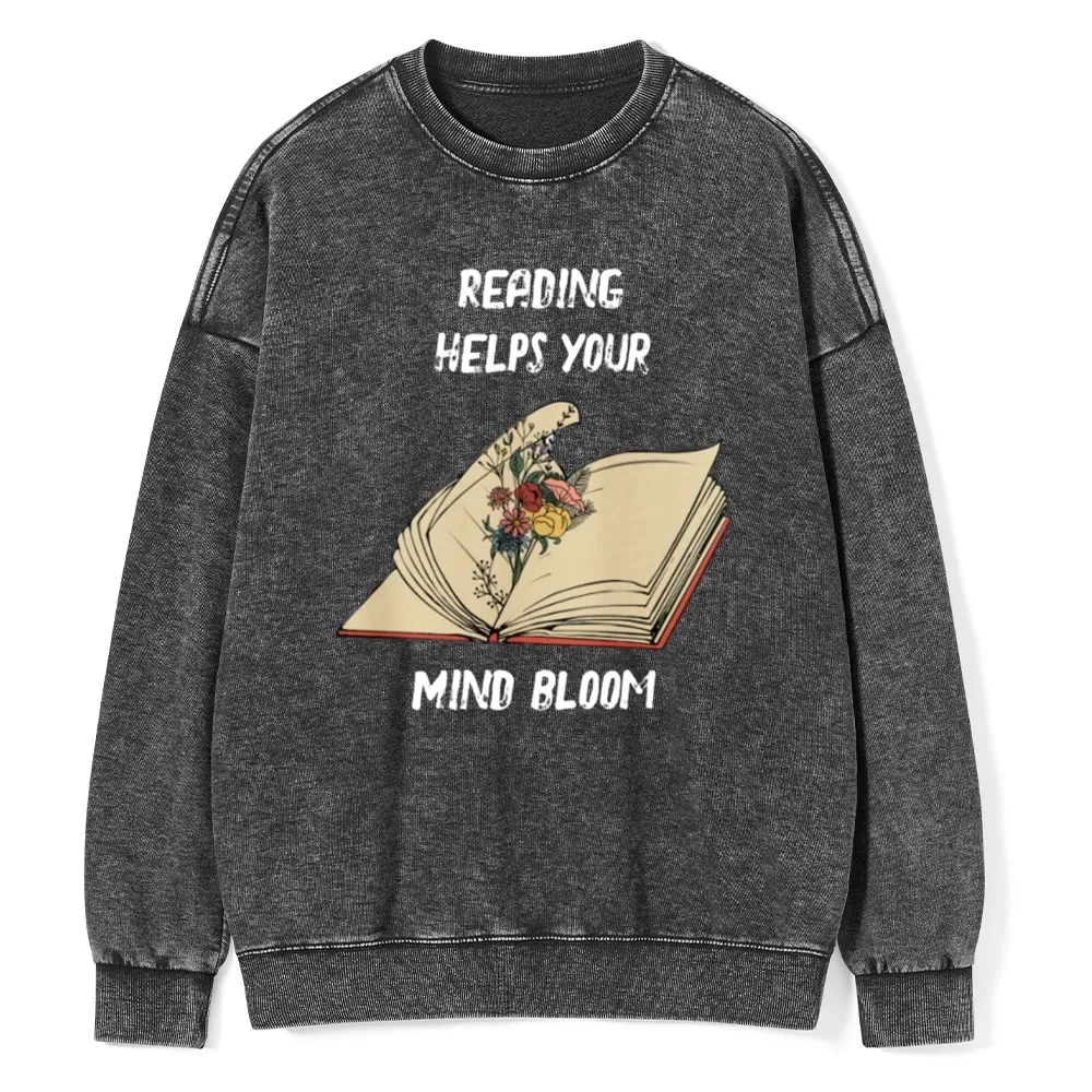 Pagewings Personalised Vintage Reading Book Wild Flowers Unisex Washed Sweatshirt