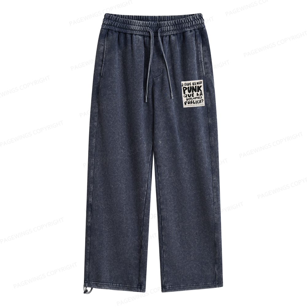 Pagewings What's More Punk Than The Public Library Unisex Washed Sweatpants