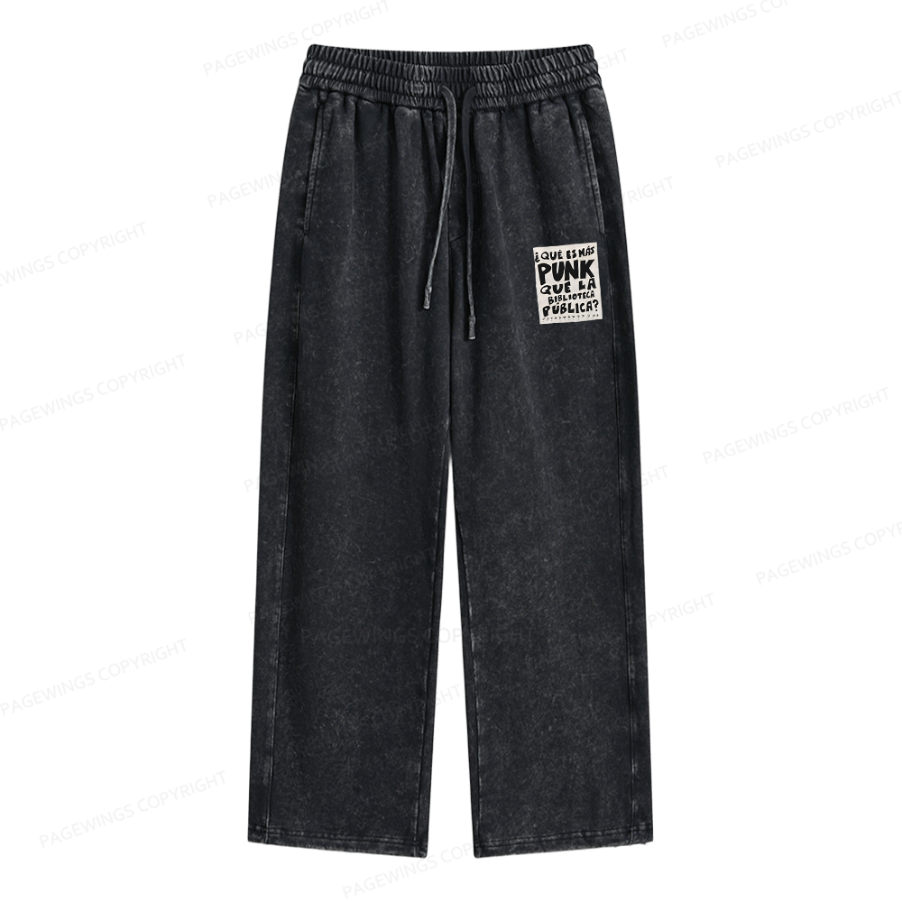 Pagewings What's More Punk Than The Public Library Unisex Washed Sweatpants