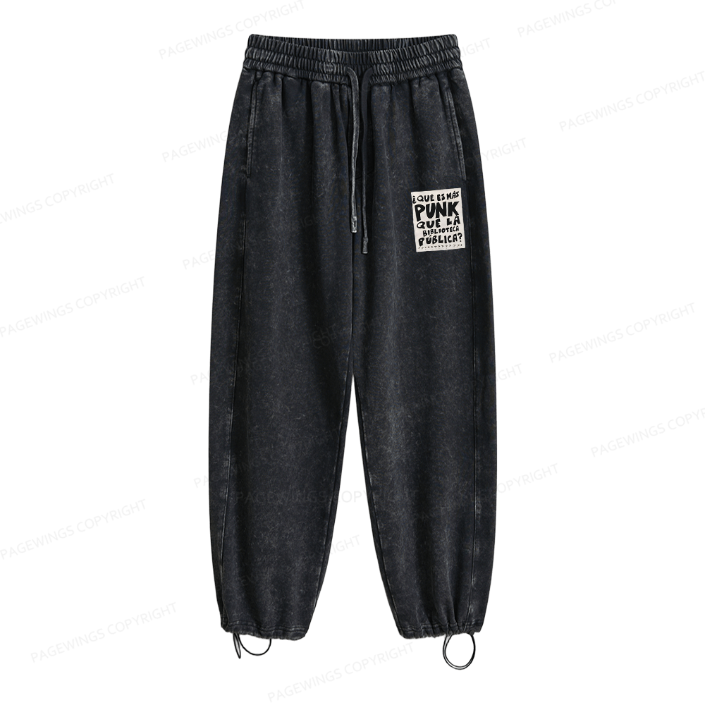 Pagewings What's More Punk Than The Public Library Unisex Washed Sweatpants