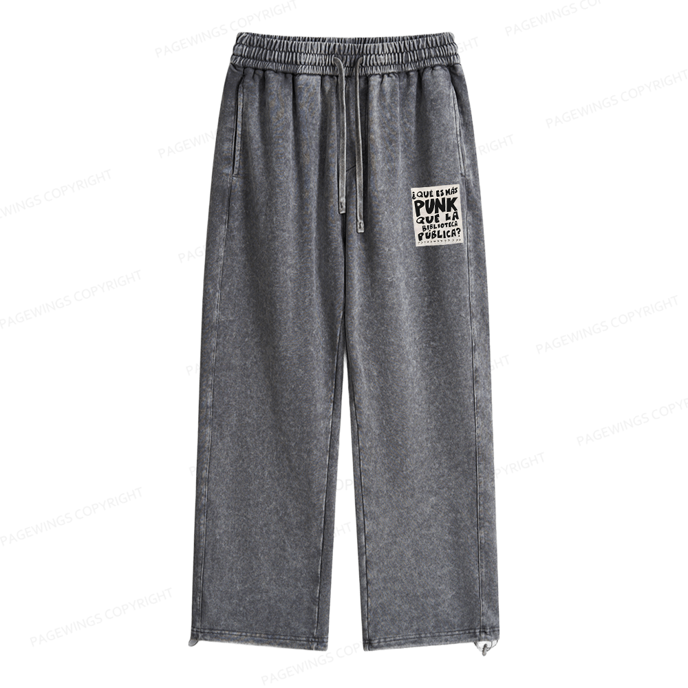 Pagewings What's More Punk Than The Public Library Unisex Washed Sweatpants