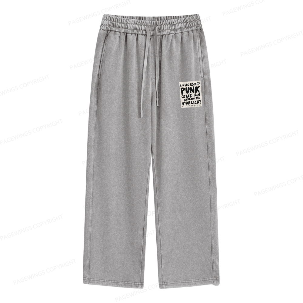 Pagewings What's More Punk Than The Public Library Unisex Washed Sweatpants