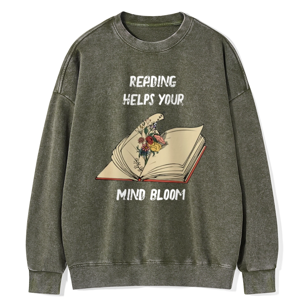 Pagewings Personalised Vintage Reading Book Wild Flowers Unisex Washed Sweatshirt