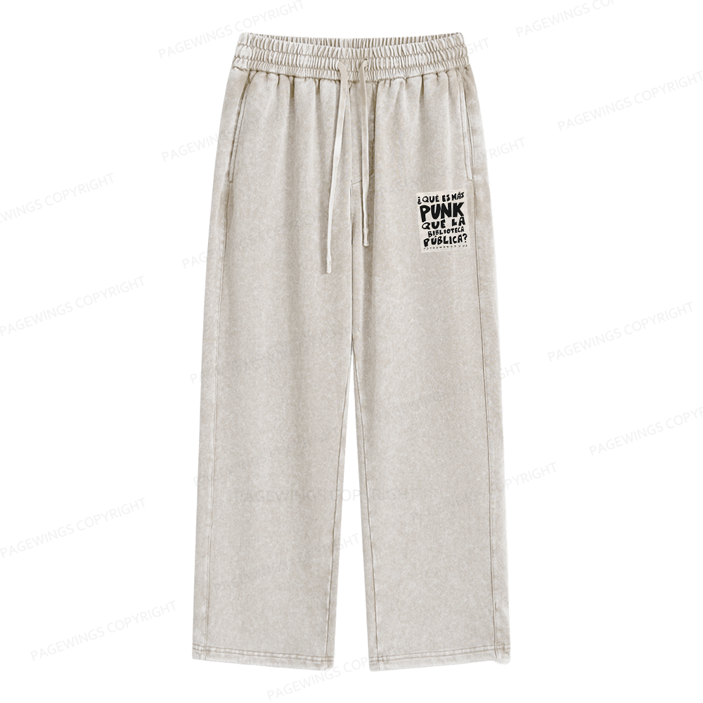Pagewings What's More Punk Than The Public Library Unisex Washed Sweatpants