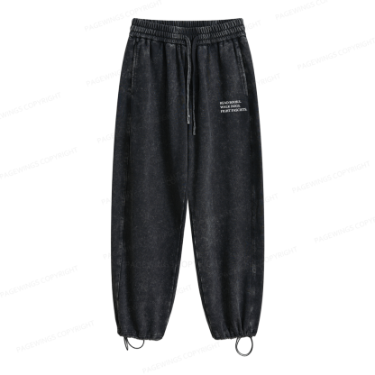 Pagewings Read Books Walk Dogs And Fight Unisex Washed Sweatpants