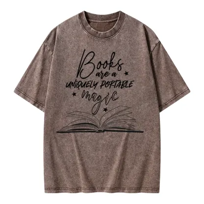 Pagewings Books Are A Uniquely Portable Magic Unisex Washed T-shirt