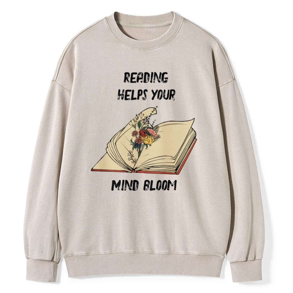 Pagewings Personalised Vintage Reading Book Wild Flowers Unisex Washed Sweatshirt