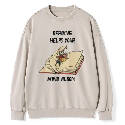 Pagewings Personalised Vintage Reading Book Wild Flowers Unisex Washed Sweatshirt