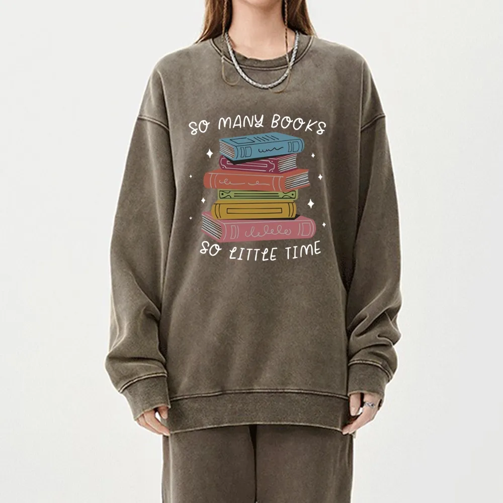 Pagewings So Many Books So Little Time Unisex Washed Sweatshirt