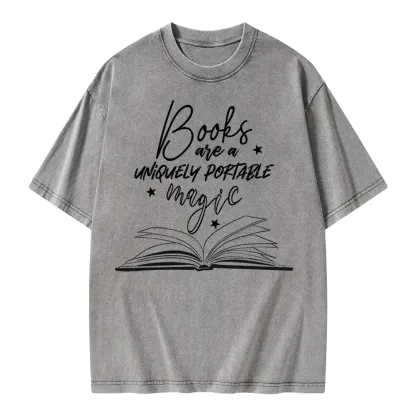 Pagewings Books Are A Uniquely Portable Magic Unisex Washed T-shirt