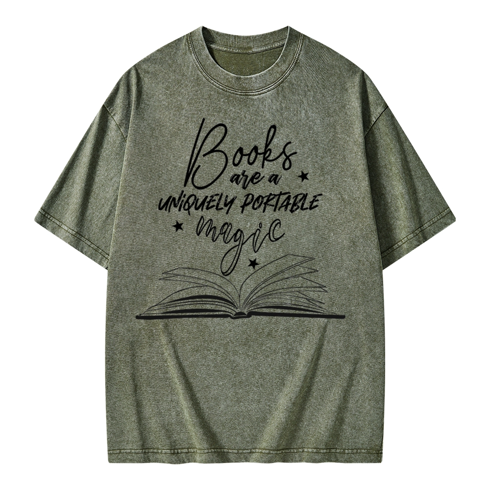 Pagewings Books Are A Uniquely Portable Magic Unisex Washed T-shirt