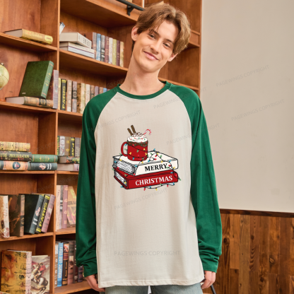 Pagewings Merry Christmas Long Sleeve Raglan T-shirt
