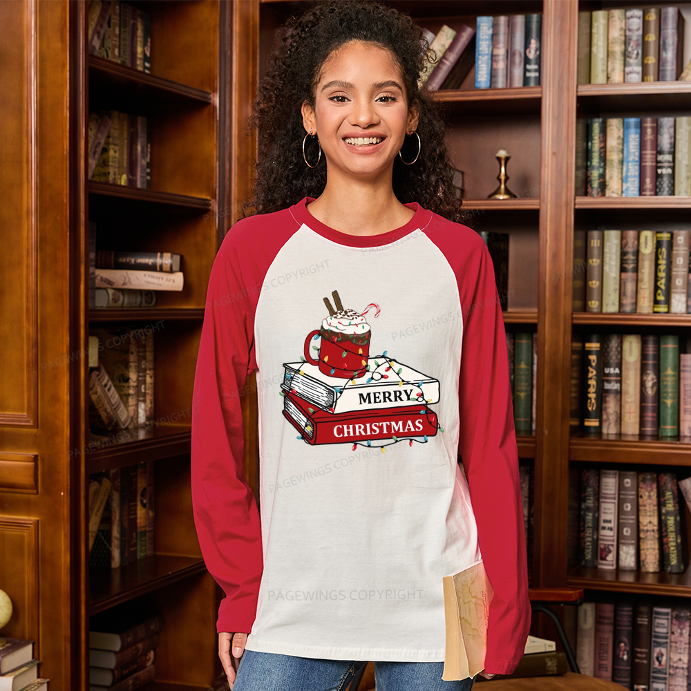 Pagewings Merry Christmas Long Sleeve Raglan T-shirt