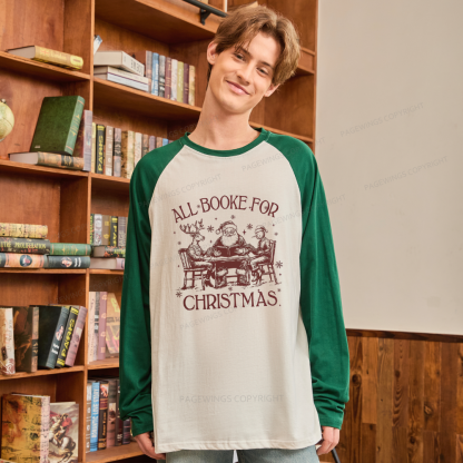 Pagewings Retro All Booked For Christmas Long Sleeve Raglan T-shirt