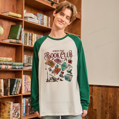 Pagewings SJM Book Club Christmas Long Sleeve Raglan T-shirt
