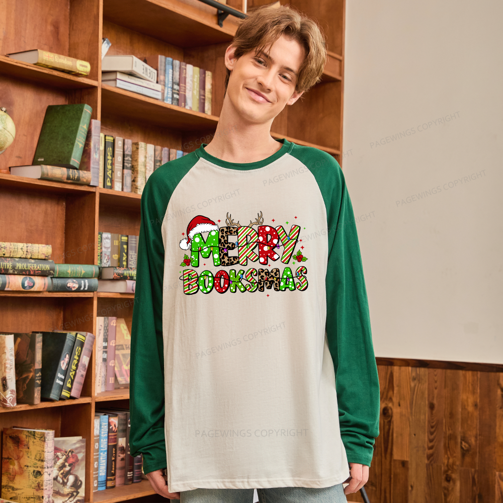 Pagewings Merry Booksmas Long Sleeve Raglan T-shirt