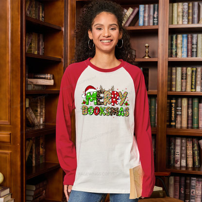 Pagewings Merry Booksmas Long Sleeve Raglan T-shirt