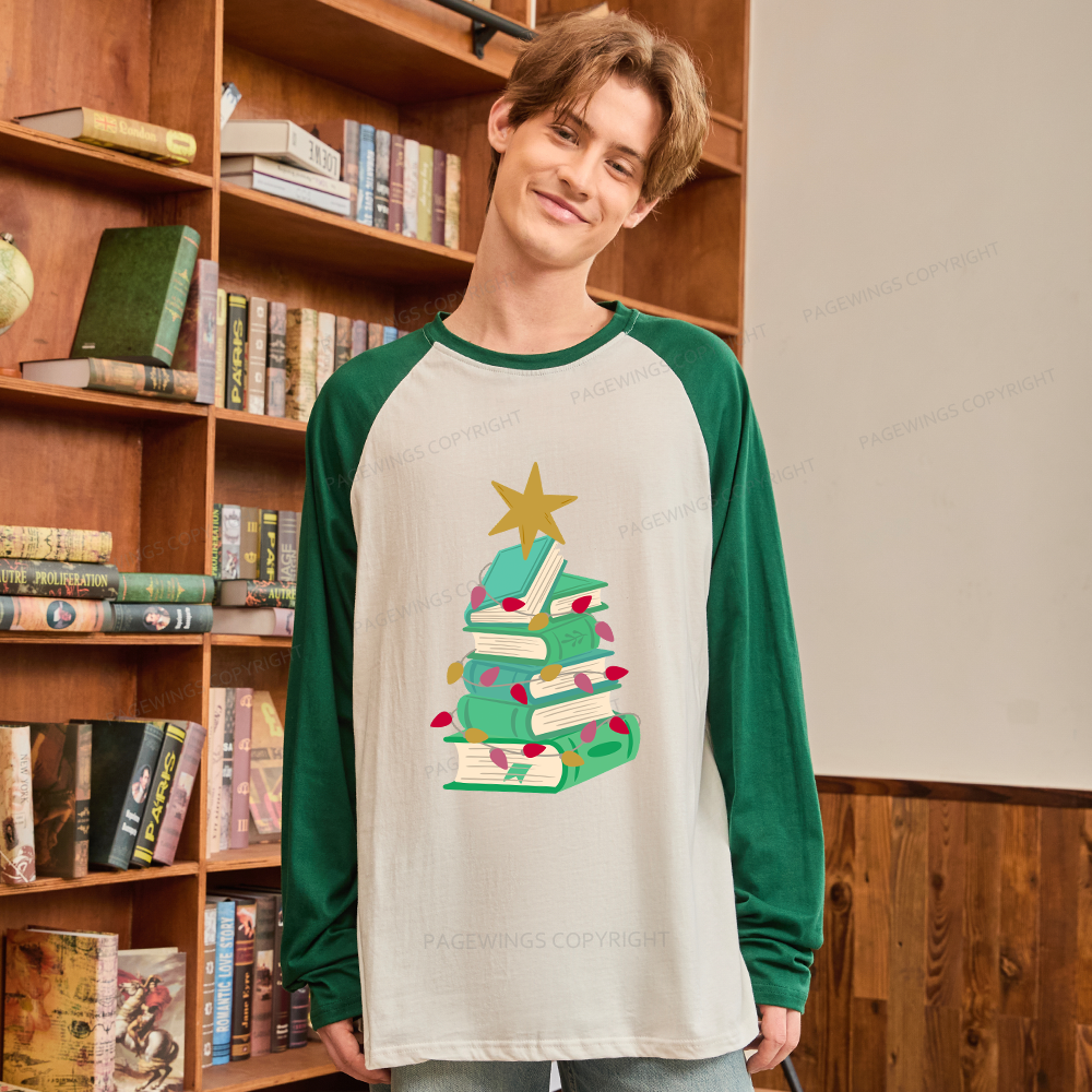 Pagewings Bookish Christmas Long Sleeve Raglan T-shirt