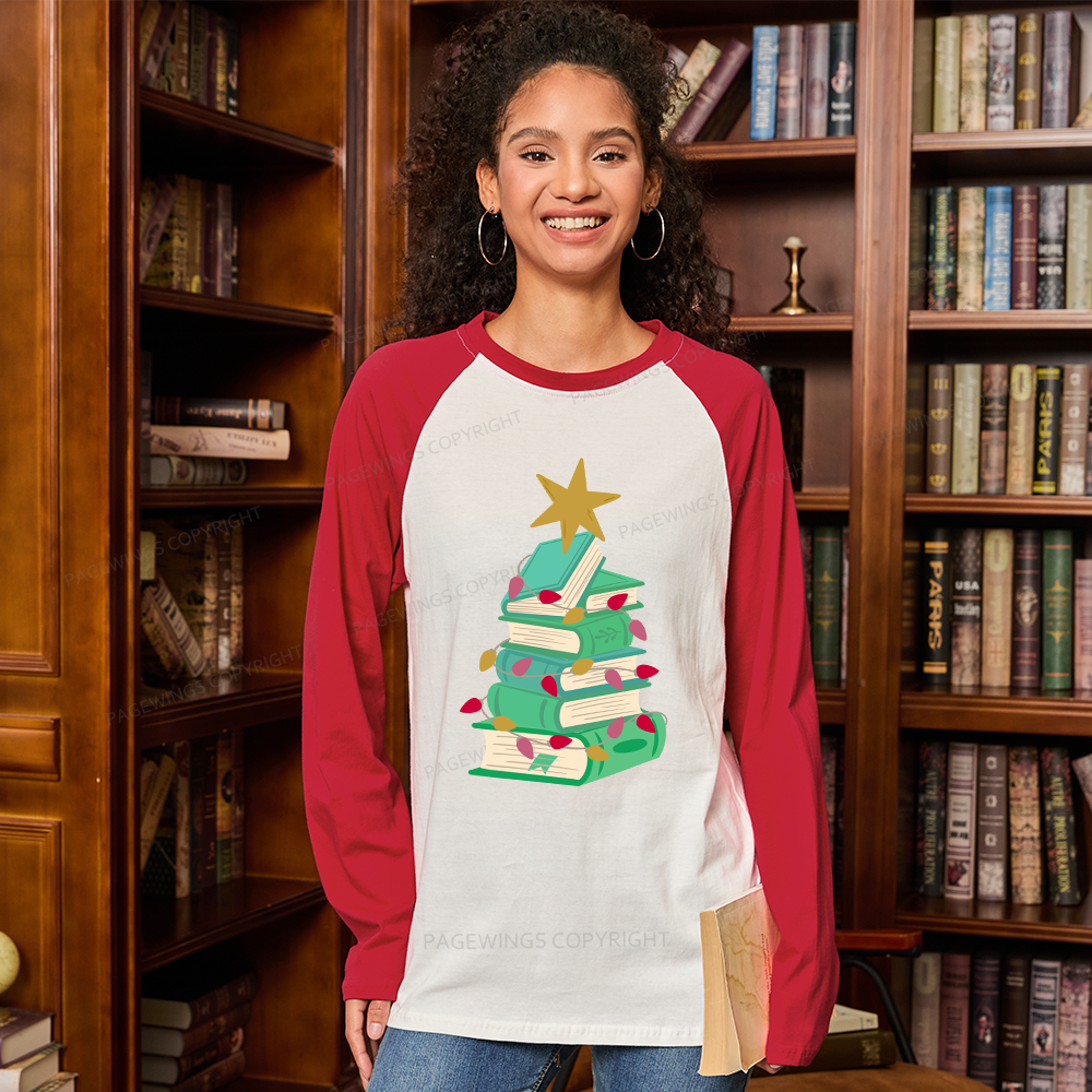 Pagewings Bookish Christmas Long Sleeve Raglan T-shirt