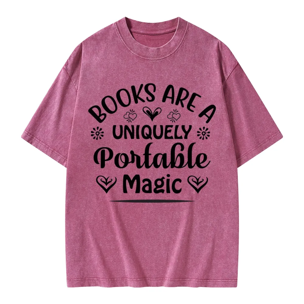 Pagewings Books Are A Uniquely Portable Magic Unisex Washed T-shirt