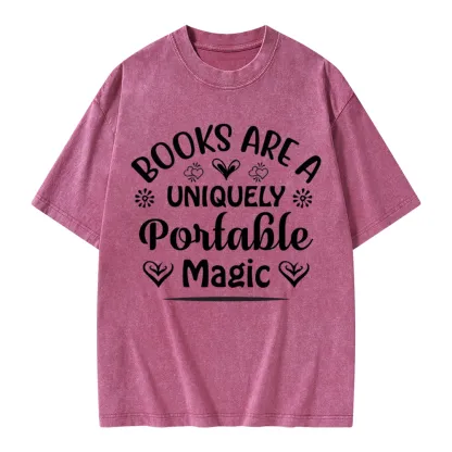 Pagewings Books Are A Uniquely Portable Magic Unisex Washed T-shirt