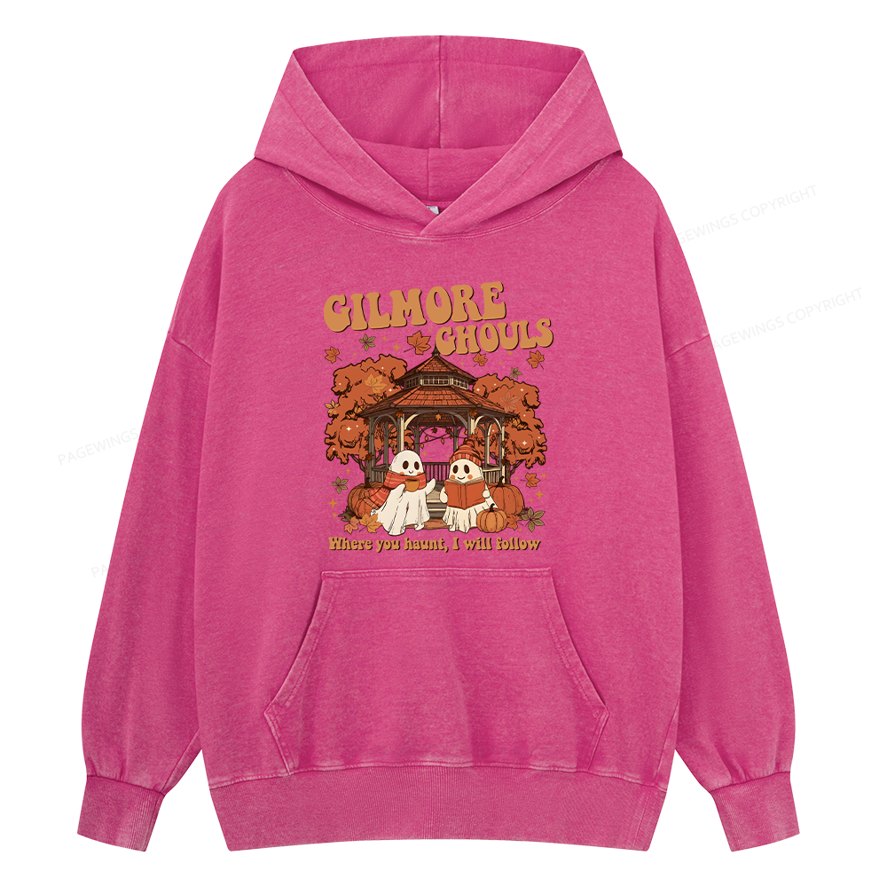 Pagewings Gilmore Ghouls Unisex Washed Hoodie