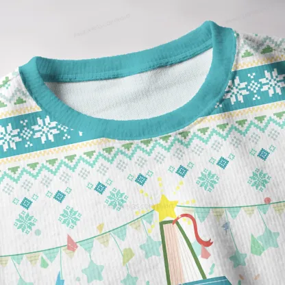 Pagewings Christmas Book Tree Unisex Ugly Knit Sweatshirt