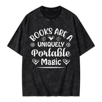 Pagewings Books Are A Uniquely Portable Magic Unisex Washed T-shirt
