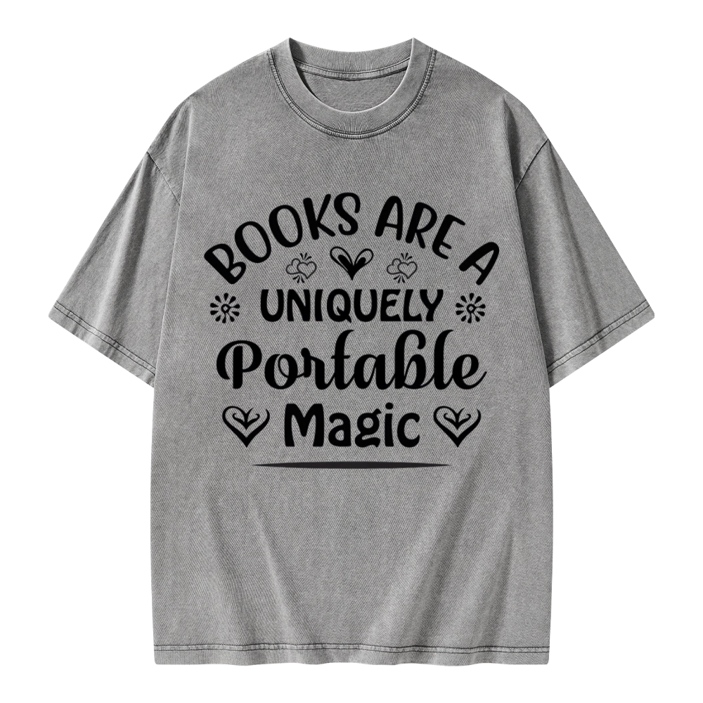 Pagewings Books Are A Uniquely Portable Magic Unisex Washed T-shirt