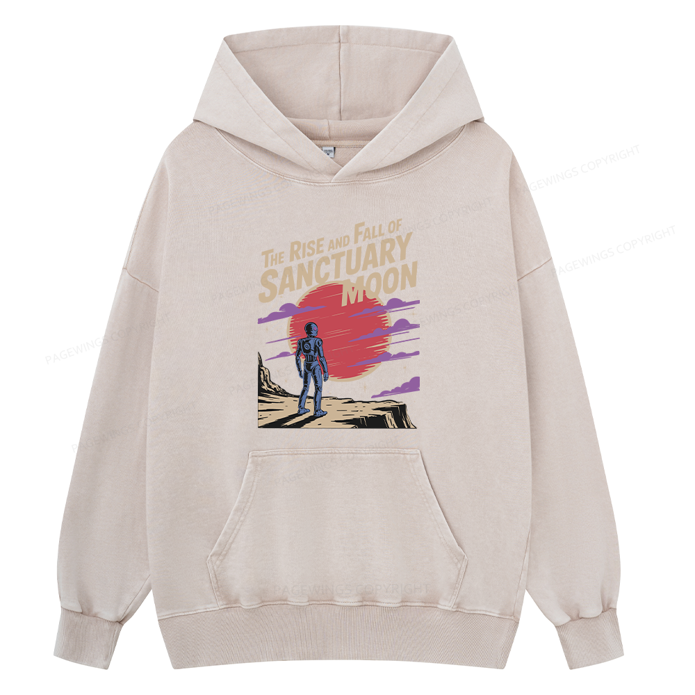 Pagewings The Rise And Fall Of Sanctuary Moon Unisex Washed Hoodie