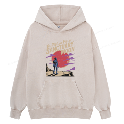 Pagewings The Rise And Fall Of Sanctuary Moon Unisex Washed Hoodie