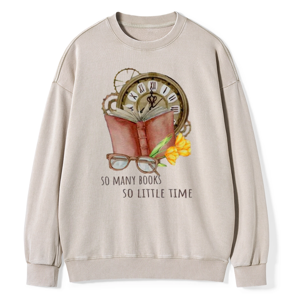 Pagewings So Many Books So Little Time Unisex Washed Sweatshirt