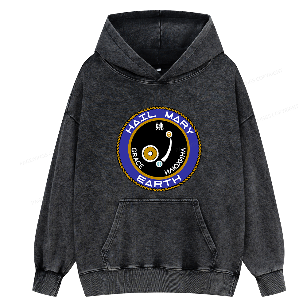 Pagewings Mission Patch Unisex Washed Hoodie
