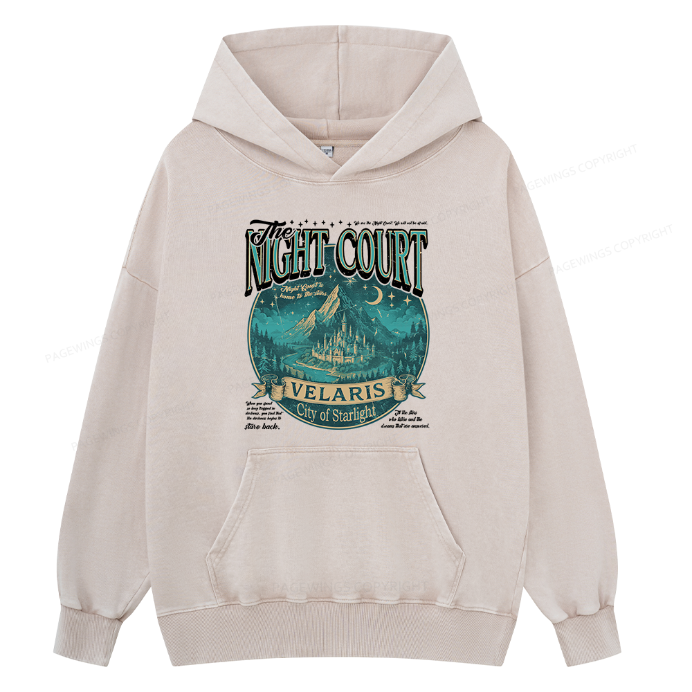 Pagewings The Night Court Unisex Washed Hoodie