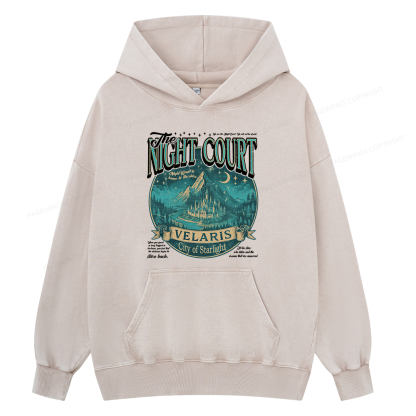Pagewings The Night Court Unisex Washed Hoodie
