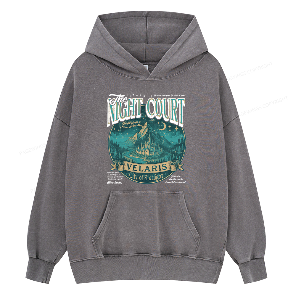Pagewings The Night Court Unisex Washed Hoodie