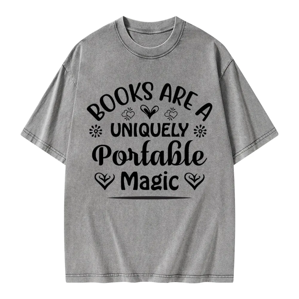 Pagewings Books Are A Uniquely Portable Magic Unisex Washed T-shirt
