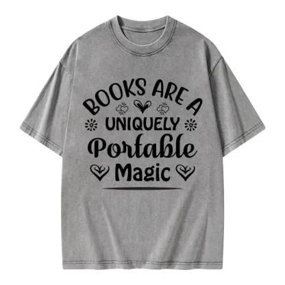 Pagewings Books Are A Uniquely Portable Magic Unisex Washed T-shirt