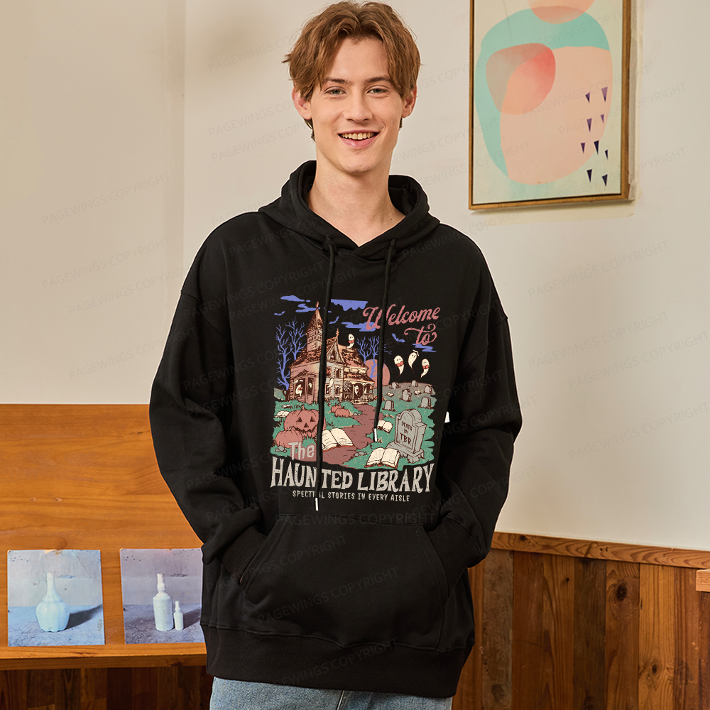 Pagewings Welcome To The Haunted Library Unisex Classic Hoodie