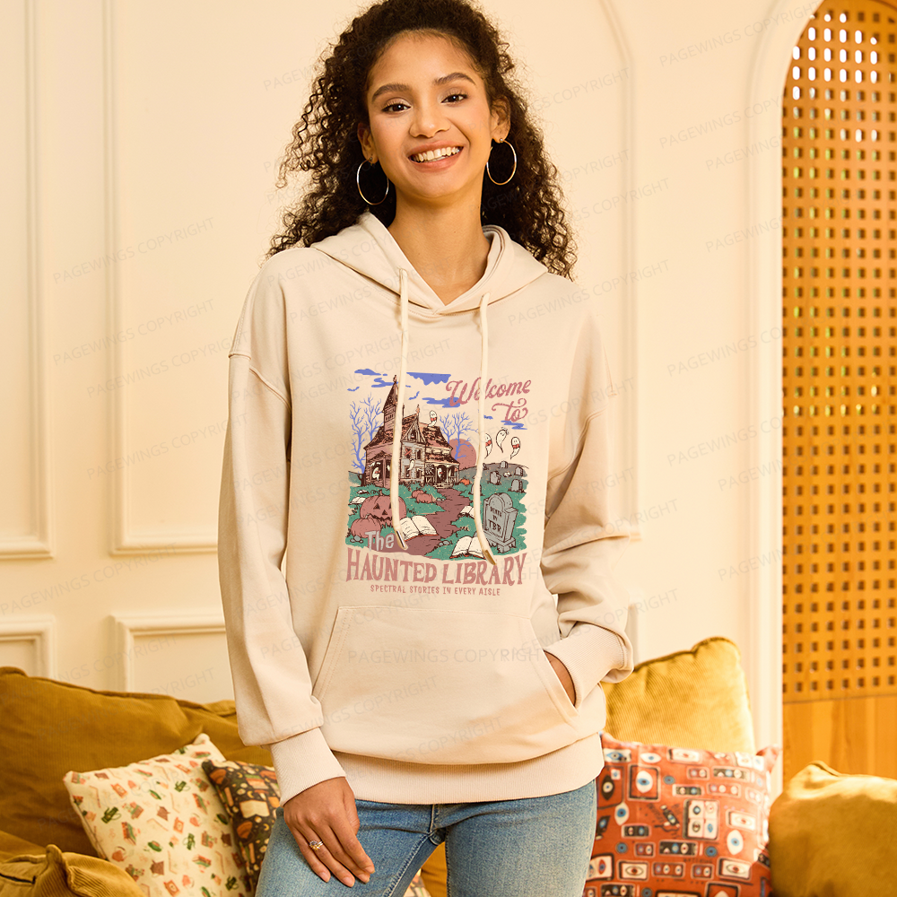 Pagewings Welcome To The Haunted Library Unisex Classic Hoodie