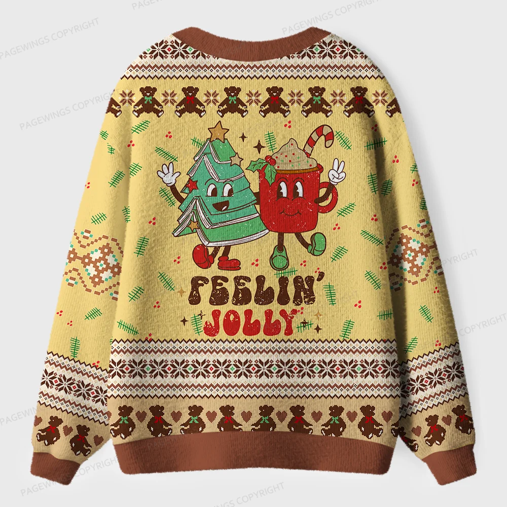 Pagewings Feelin' Jolly Unisex Ugly Cardigan Sweaters