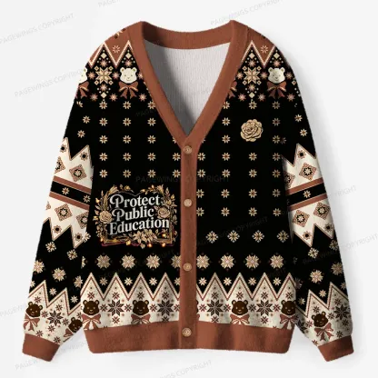 Pagewings Protect Public Education Unisex Ugly Cardigan Sweaters
