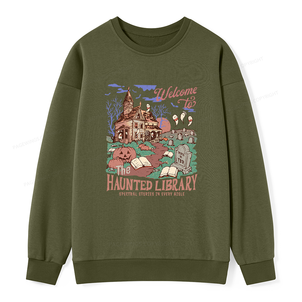 Pagewings Welcome To The Haunted Library Unisex Classic Sweatshirt