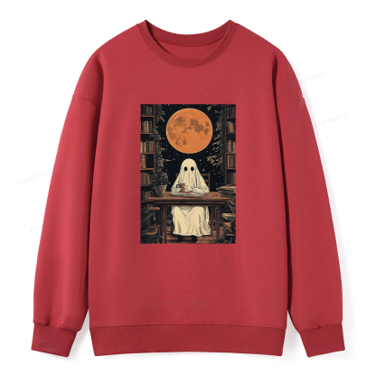 Pagewings Halloween Ghost Books Coffee Unisex Classic Sweatshirt