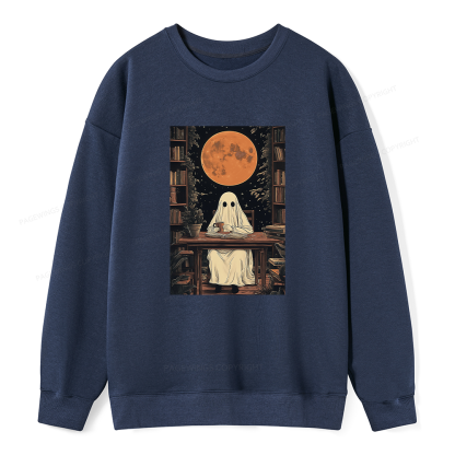 Pagewings Halloween Ghost Books Coffee Unisex Classic Sweatshirt