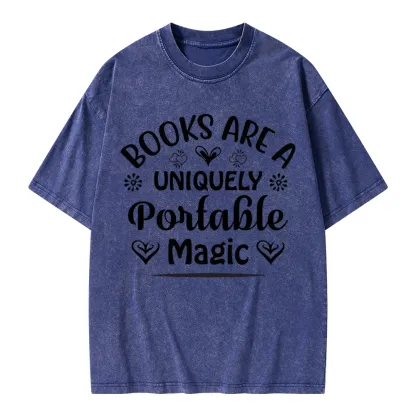 Pagewings Books Are A Uniquely Portable Magic Unisex Washed T-shirt
